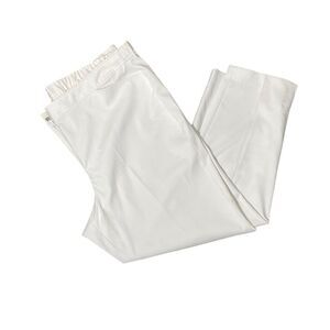Talbots Woman Heritage White Straight Leg Ankle Pants Elastic Waist Women's 20W